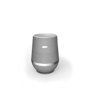 Design Vase Arundo aus Gummigranulat mit Edelstahlring in 750mm Höhe