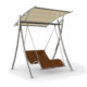 Designer Hollywoodschaukel Duo aus Holz und Edelstahl